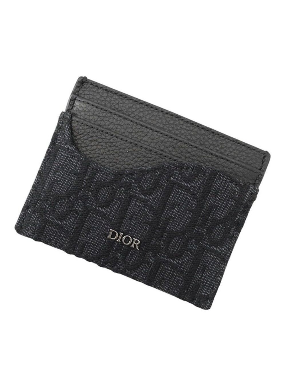 Dior Card Case Saddle Oblique Jacquard Trotter Black